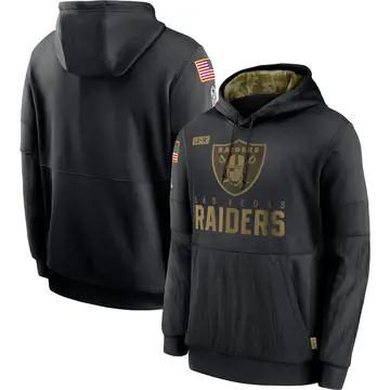 Men's Nike Las Vegas Raiders Black 2020 Salute to Service Sideline Performance Pullover Hoodie -
