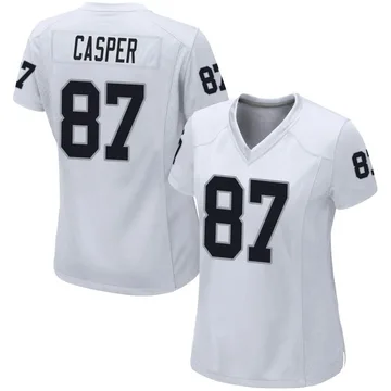 OAKLAND RAIDERS DAVE CASPER #87 SIGNED CUSTOM HOME JERSEY GHOST JSA