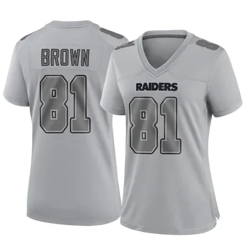 Tim Brown Las Vegas Raiders Women's Brown Name & Number Logo Slim