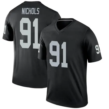 Bilal Nichols Las Vegas Raiders Men's Name & Number Logo Long Sleeve T-Shirt  - Ash