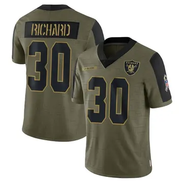 Nike Las Vegas Raiders No30 Jalen Richard Olive/Camo Men's Stitched NFL Limited 2017 Salute To Service Jersey