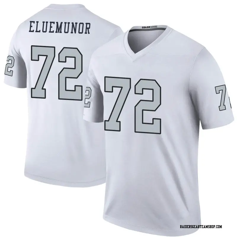 Jermaine Eluemunor Las Vegas Raiders Women's Name & Number Logo Slim Fit T- Shirt - Ash