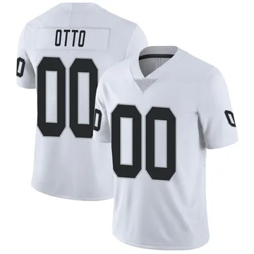 Jim Otto Oakland Raiders Jersey #00 Limited White Vapor Untouchable Rush