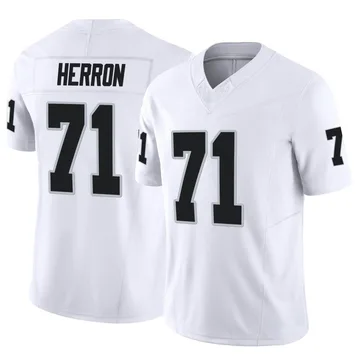 Justin Herron Las Vegas Raiders Men's Legend White Color Rush T-Shirt