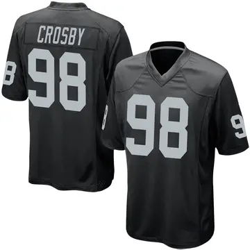 Jerseyrama Unsigned Maxx Crosby Jersey #98 Las Vegas Custom Stitched Black Football New No Brands/Logos Sizes S-3xl, Women's, Size: 2XL